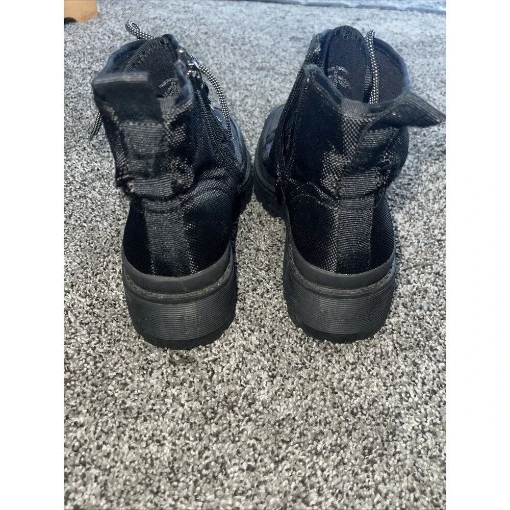 Steve Madden Boots Womens Timbor Size 8 Black Rugged Side Zip Casual Ankle